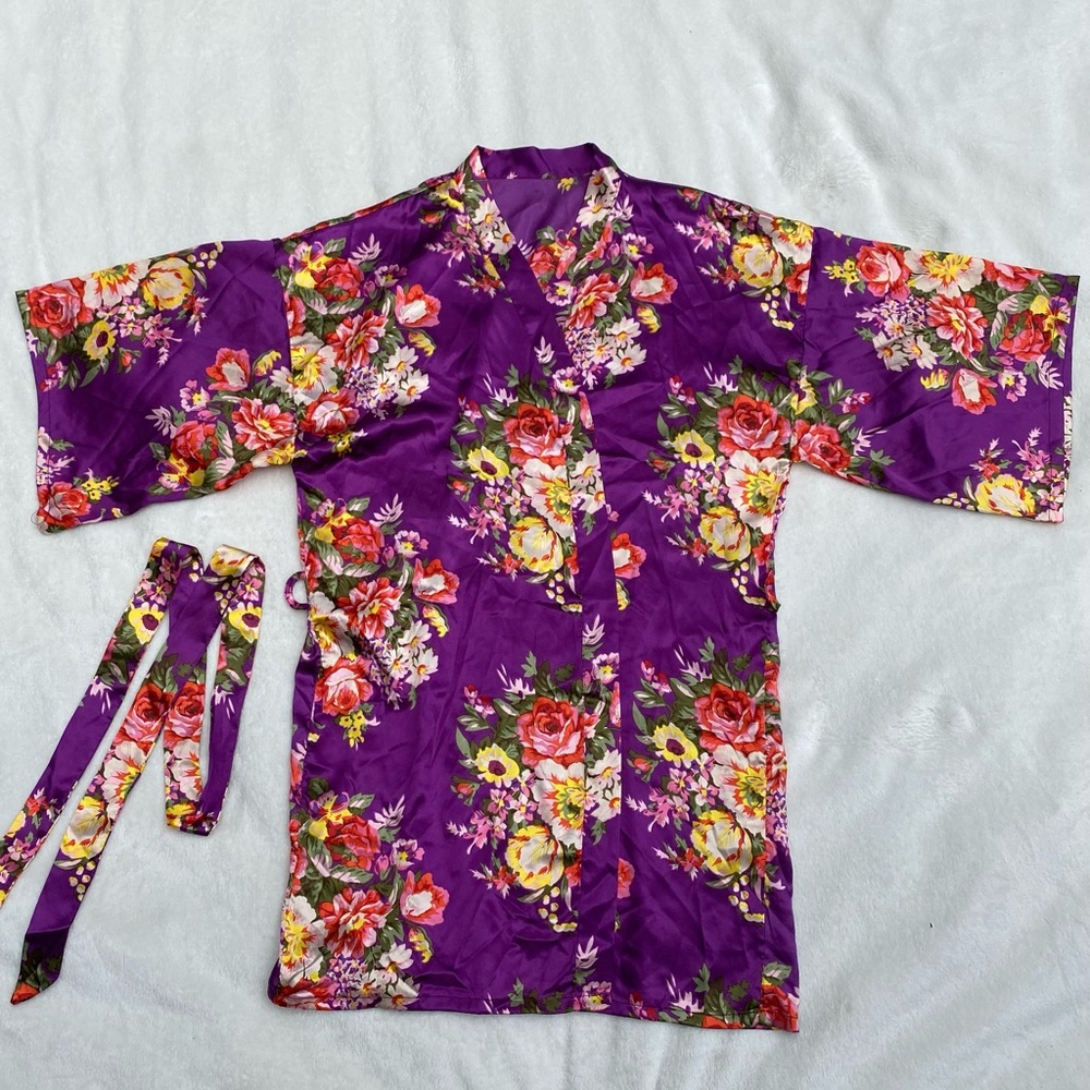Floral silk robe kimono